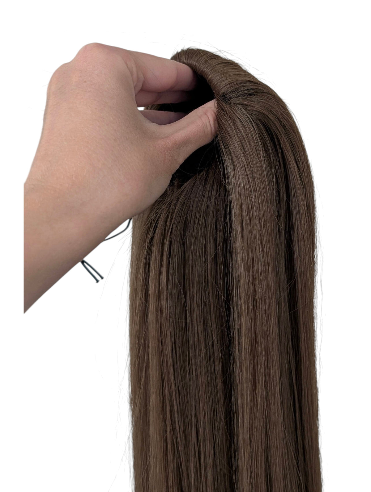 Prisegama plaukų uodega rudos spalvos 71 cm, 138 g. 10 nr. (Premium Futura pluoštas)