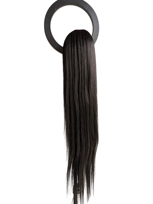 Prisegama plaukų uodega juodos spalvos 71 cm, 138 g. 1B nr. (Premium Futura pluoštas)