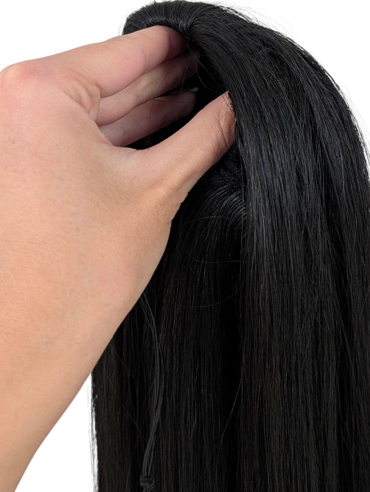 Prisegama plaukų uodega juodos spalvos 71 cm, 138 g. 1B nr. (Premium Futura pluoštas)