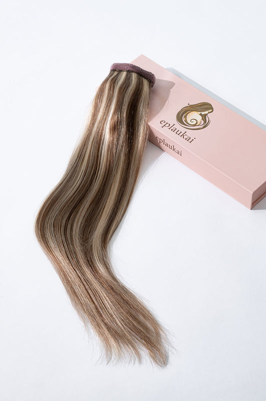 Prisegami natūralių plaukų tresai – šalta blondinė su balayage į labai šviesią blondinę (B 10/613)