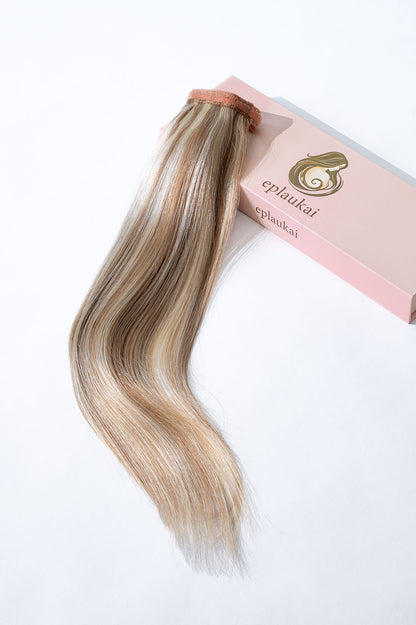 Prisegami natūralių plaukų tresai – smėlio blondinė su balayage į šviesiausią blondinę (B 17/60)
