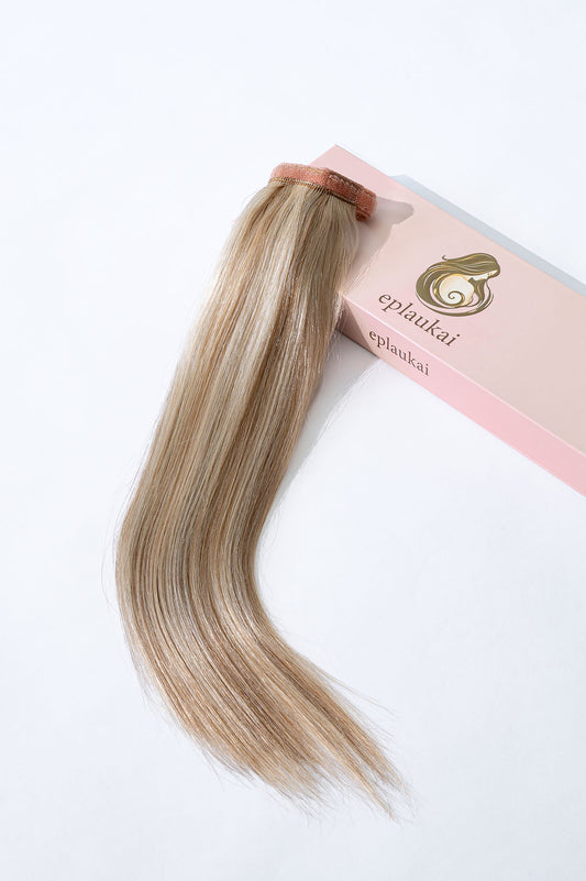 Prisegami natūralių plaukų tresai – šalta blondinė su šviesiomis balayage sruogelėmis (B 19/60)