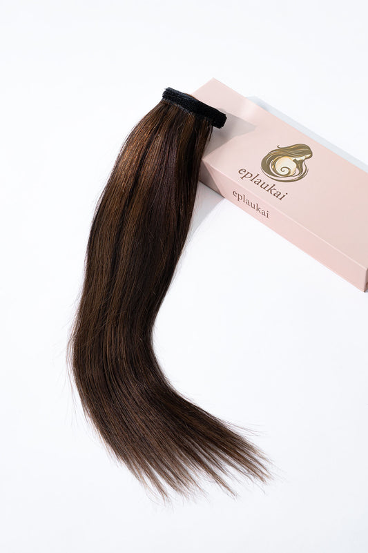 Prisegami natūralių plaukų tresai – tamsiai ruda su balayage į šviesesnę rudą (B IC/6)