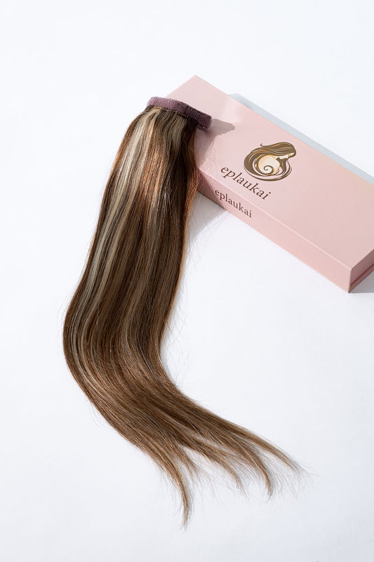 Prisegami natūralių plaukų tresai – vidutinė ruda su balayage į labai šviesią blondinę (B 6/613)