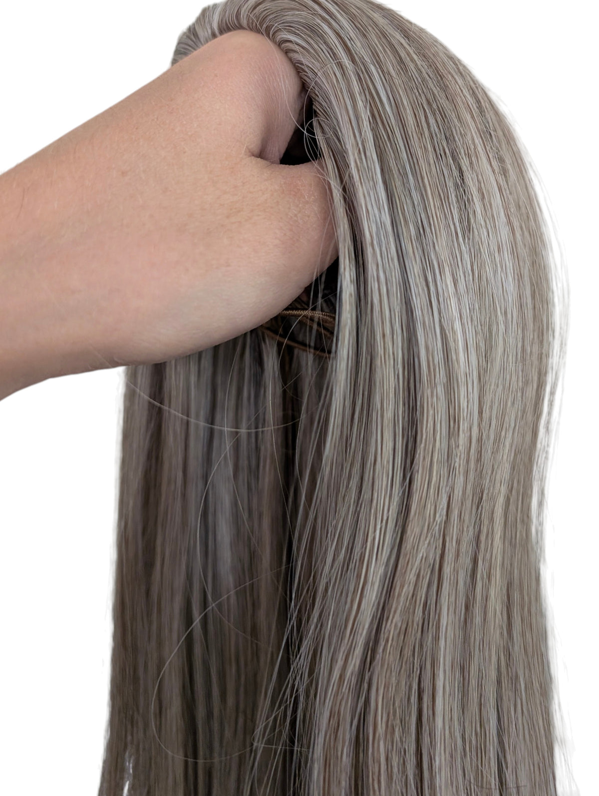 Prisegama plaukų uodega šampaninės blondinės spalvos 71 cm, 138 g. Champagne Bl nr. (Premium Futura pluoštas)