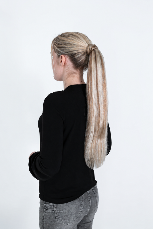 Natūralių plaukų prisegama uodega – kasa, 50 cm, 80 g