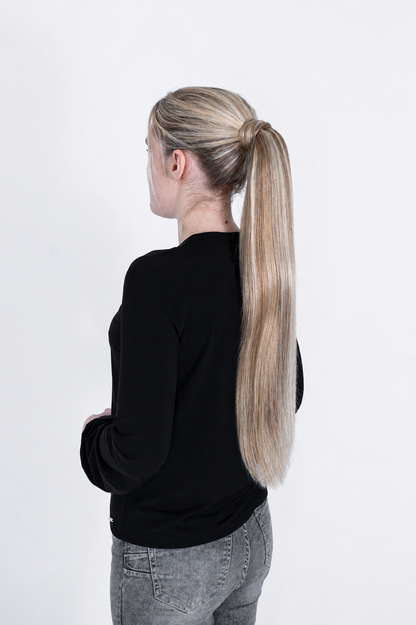 Natūralių plaukų prisegama uodega – kasa, 60 cm, 100 g